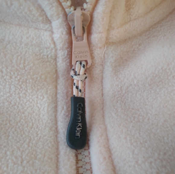 CALVIN KLEIN Performance Soft Fleece Pink Peach Full Zip Jacket Small - Picture 10 of 12